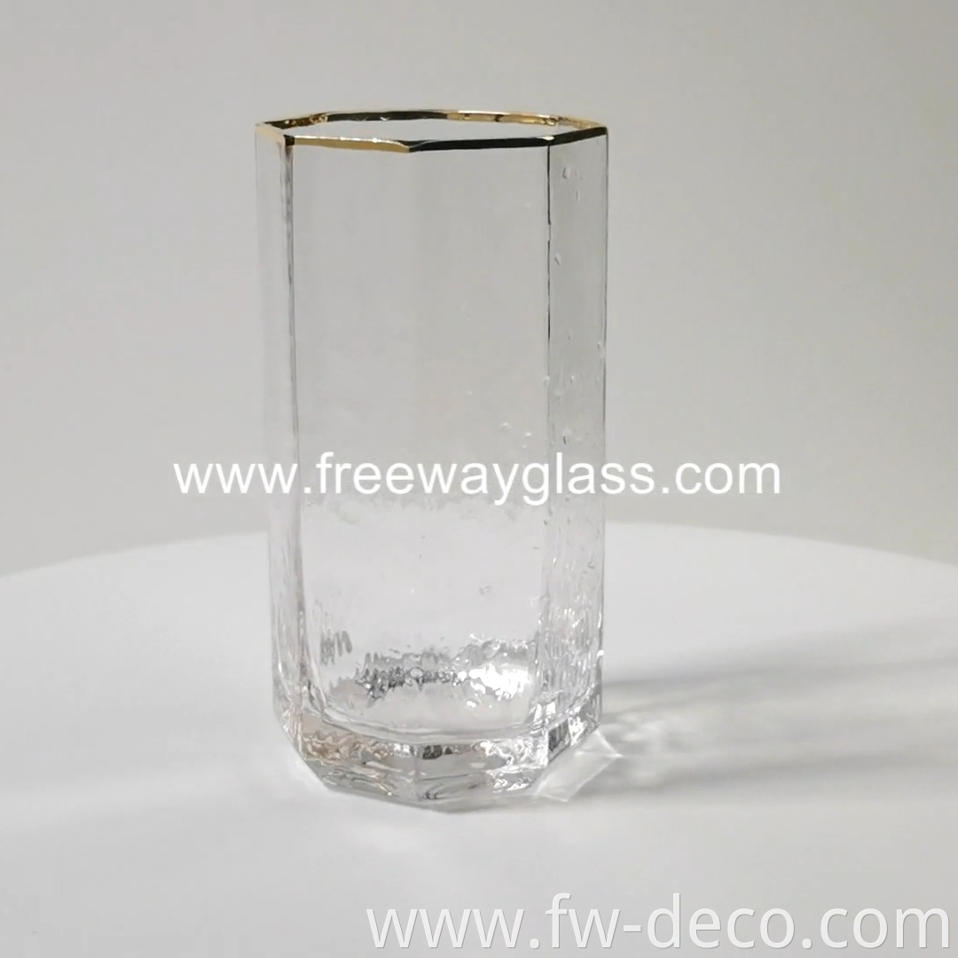 hiball drinking glass with geometric shape
